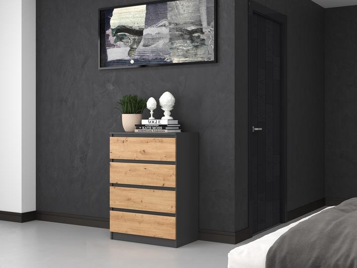 Image du produit Topeshop M4 ANTRACYT/ARTISAN Commode (70 x 40 x 97 cm)