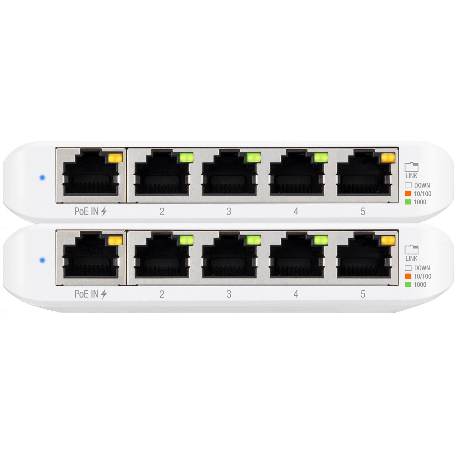 Ubiquiti Unifi USW-Flex-Mini-Duo-Pack (5 Ports), Netzwerk Switch, Weiss