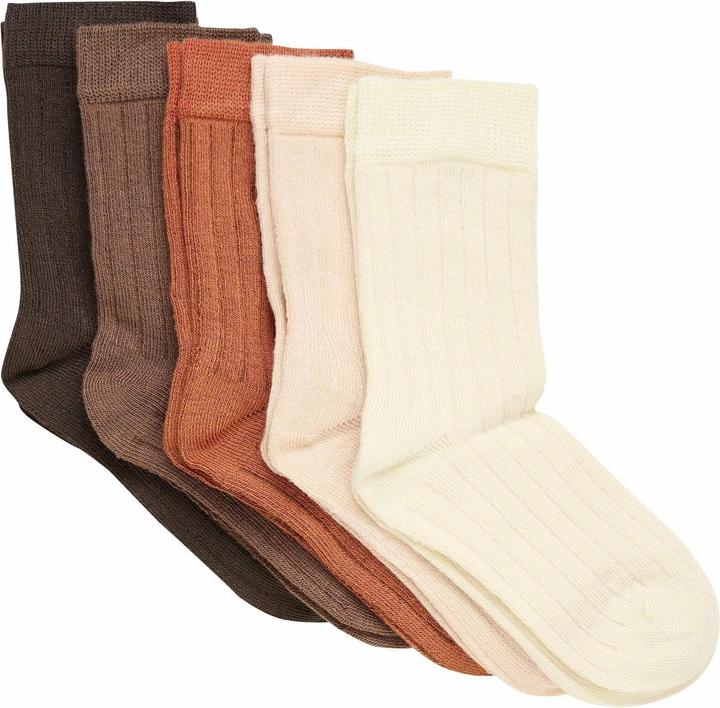 Minymo Socken Bamboo 5er Set Cocoa Brown Gr. 15/18 (5er Pack, 15 - 18)