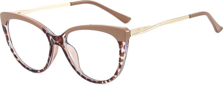 Techsuit - Anti-Blue Light Glasses Reflex Metal (F5018-C42) - Cat Eye - Nude Leopard