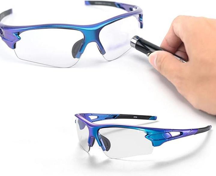 Image du produit Rockbros 10069 lunettes de cyclisme photochromiques UV400 - bleu (Bleu, Bleu)