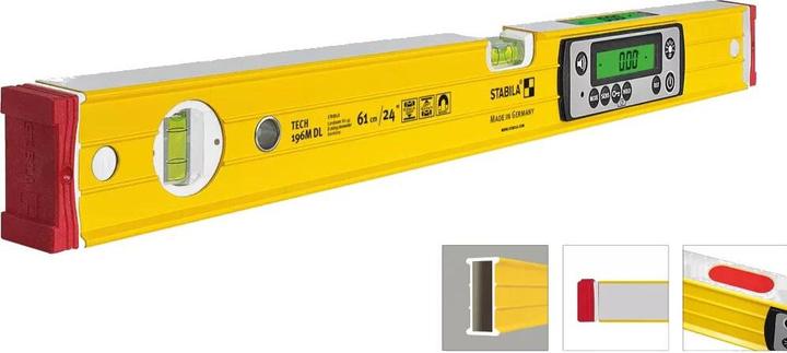Actual product image Stabila TECH 196M DL 19820 Digital spirit level with magnet, with slip stopper, incl. bag 183cm 0 (183 cm)