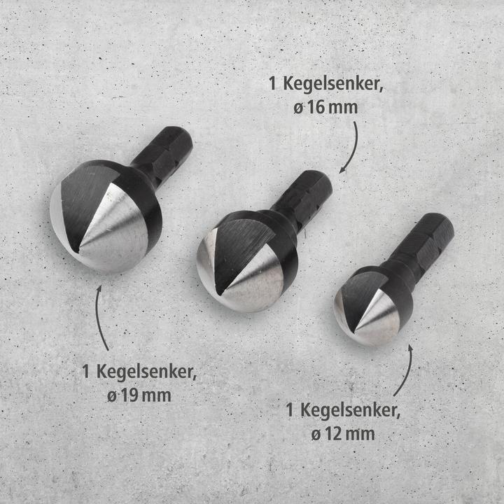 Produktbild wolfcraft 1 Senker-Set WS 3-tlg., ø12,16,19mm (19 mm)