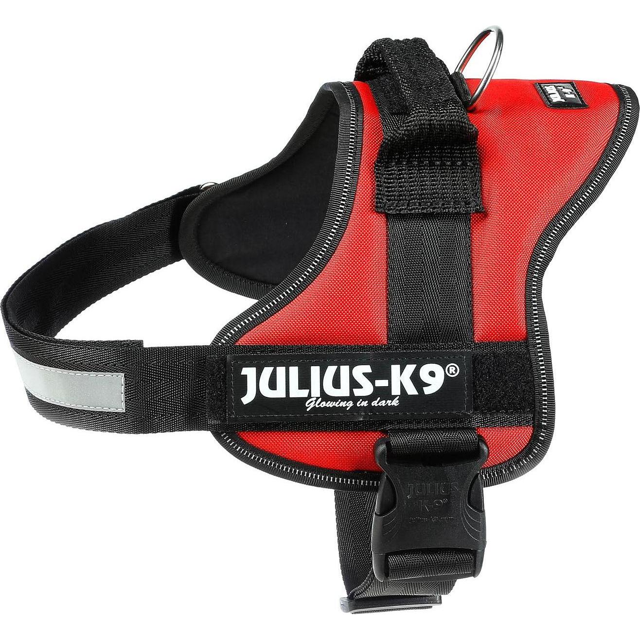 Julius-K9 Powergeschirr Gr. 0 rot (M, L, Hund, Allgemein), Halsband + Leine