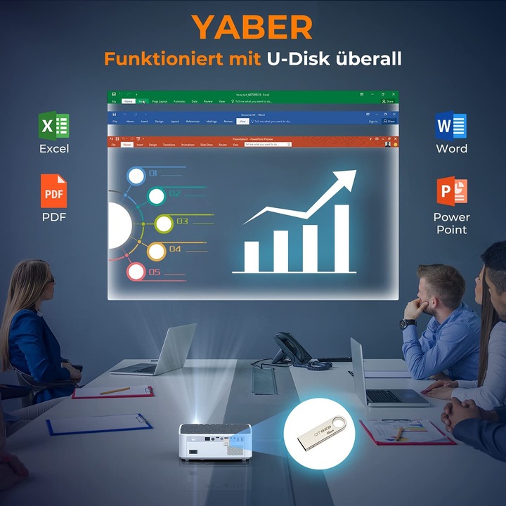 Actual product image Yaber V6 Home Cinema Projector (Full HD, 8500 lm, 1.5:1)