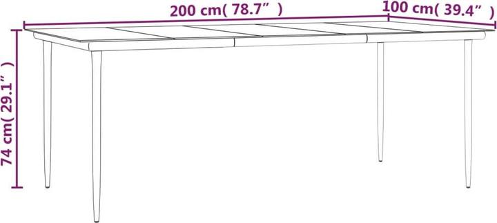 Produktbild vidaXL Garten Essgruppe (100 x 200 x 74 cm)
