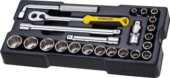 Actual product image Stanley Transmodule system, module (1/2 inch socket spanner 12-edge accessory set, with reversible ratchet