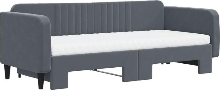 Produktbild vidaXL Tagesbett Ausziehbar mit Matratzen 100 x 200 cm Samt