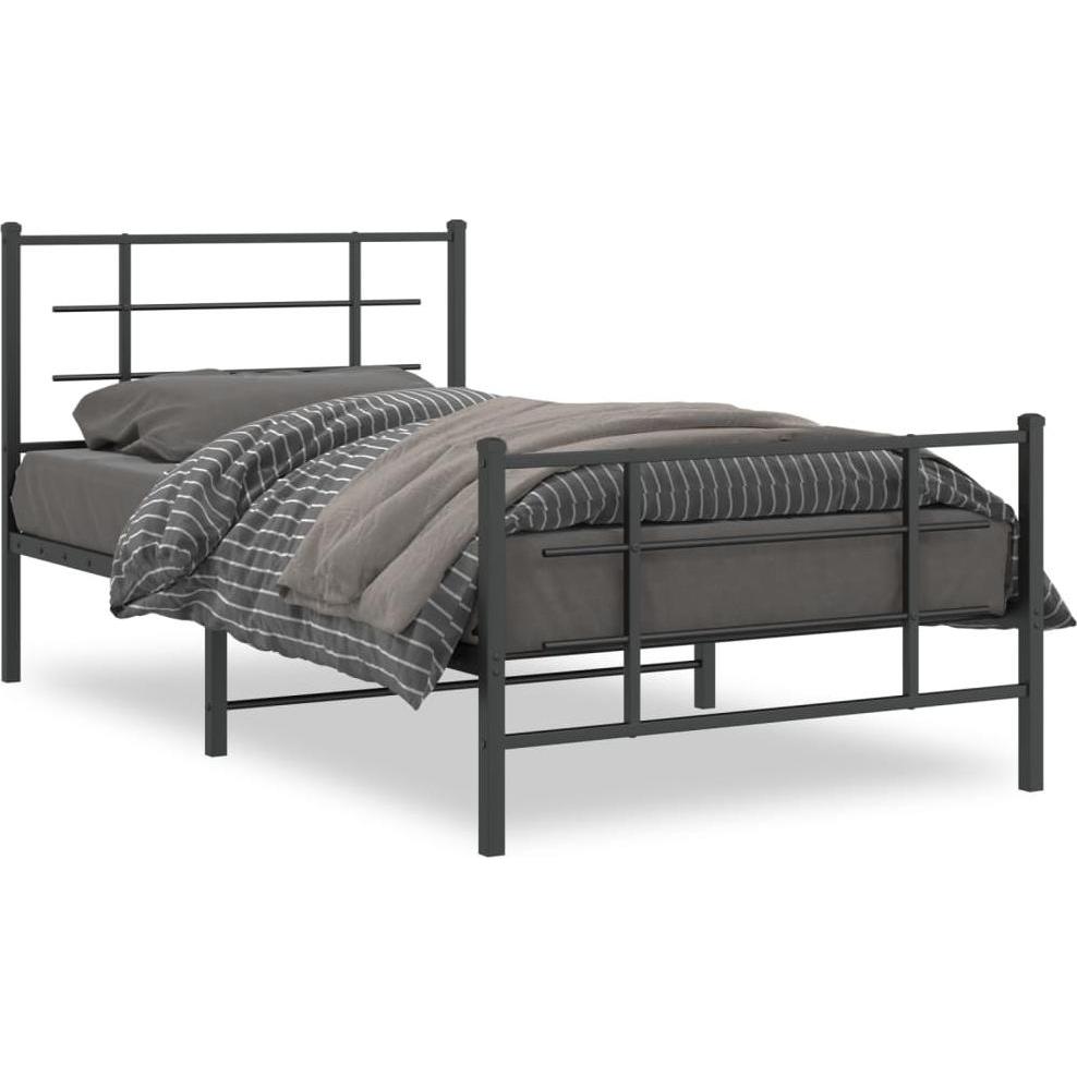 VidaXL, Bett, Bettgestell mit Kopf- und Fussteil (100 x 190 cm)