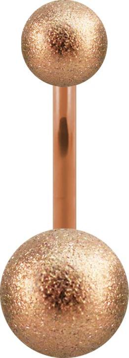 Image du produit Star Piercing Banane or rose moucheté de deux boules (sans laiton, Acier chirurgical 316L)