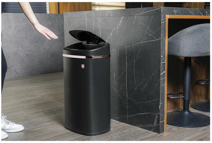 Immagine prodotto BerlingerHaus Cestino di design con sensore tattile, nero-rosa-oro, 58 L (58 l)