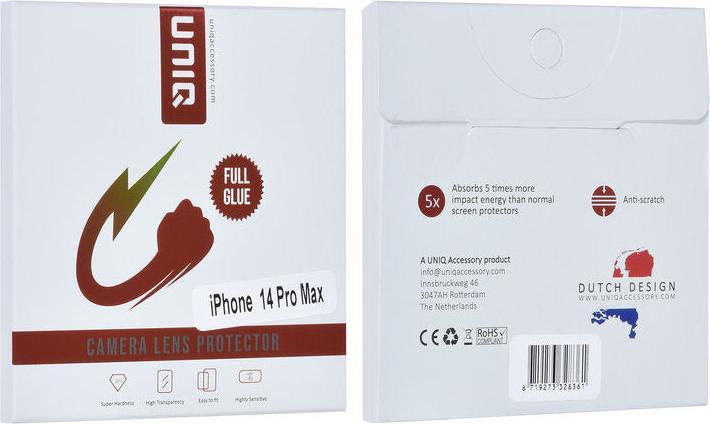 Image du produit UNIQ Accessory Protection de la caméra de l'iPhone 14 Pro Max - verre blindé 9H objectif de la caméra (1 pcs, Apple iPhone 14 Pro Max)