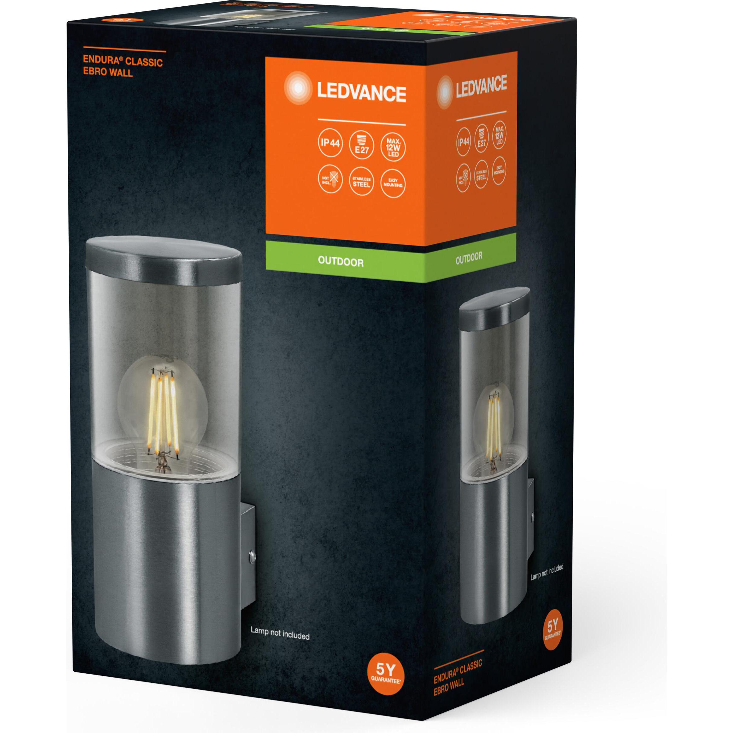 Thumbnail - Ledvance, Gartenbeleuchtung, Endura Classic Ebro Wall E27 Stainless Steel (E27, IP44)