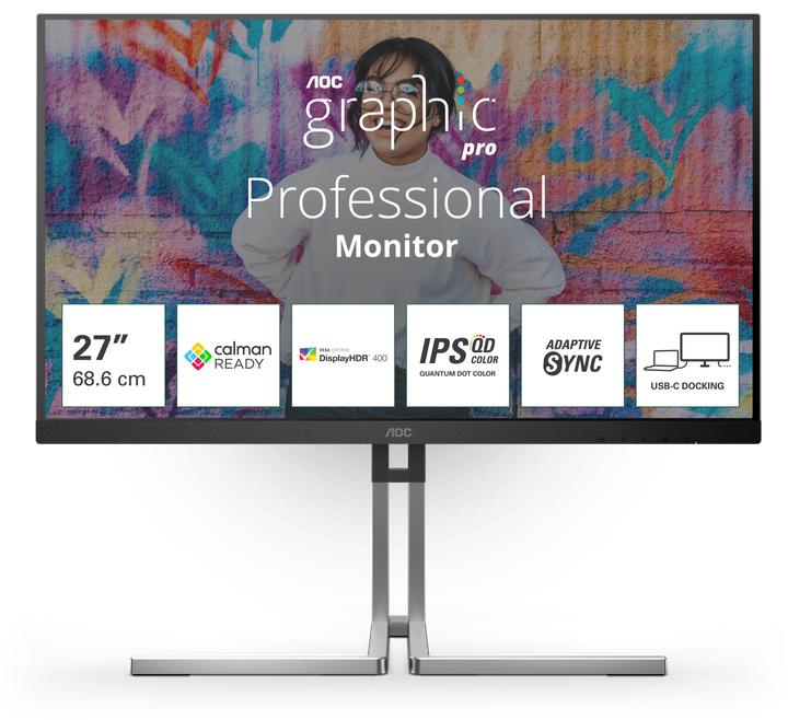 Image du produit AOC Q27U3CV 27p IPS QD WLED WQHD 75Hz (2560 x 1440 pixels, 27")