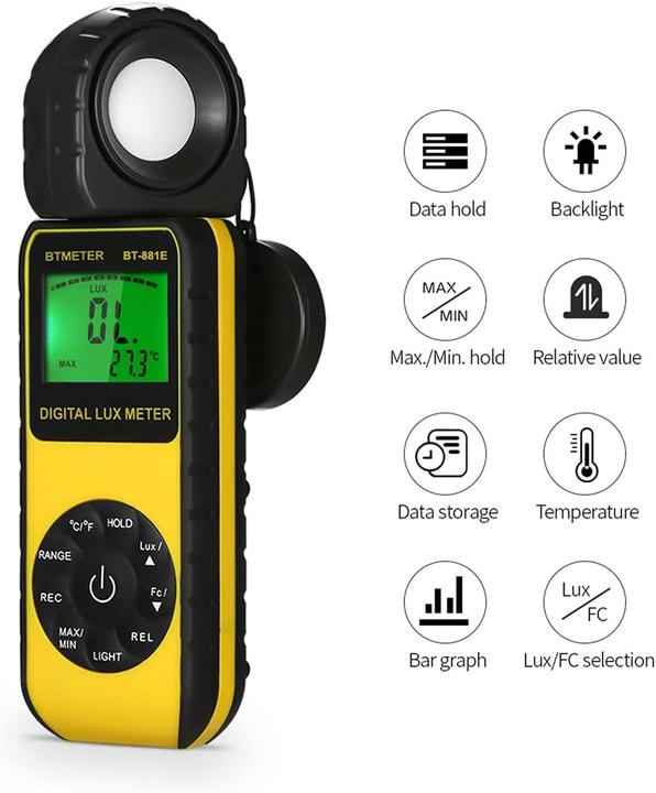 Actual product image Btmeter Digital Light Meter BT-881E