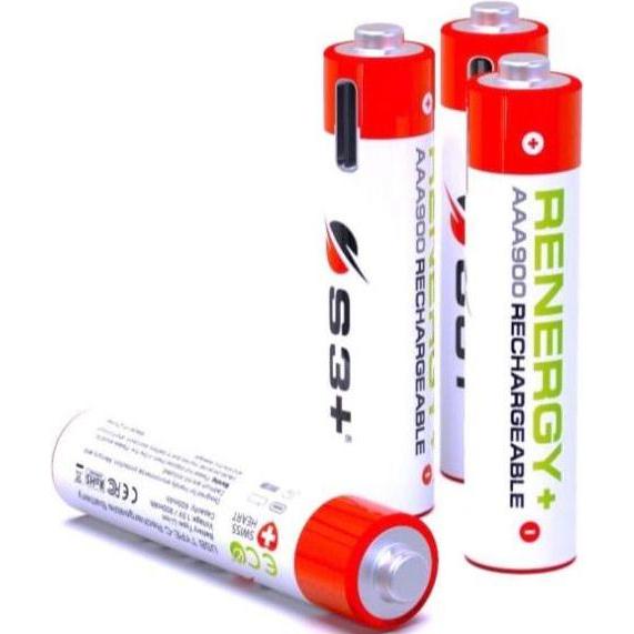 S3Plus S3+ Wiederaufladbare Lithium-Ionen-Akkus AA 2550 MWH (2 Stück) (2 pz., AA, 2550 mAh), Batterie + pile