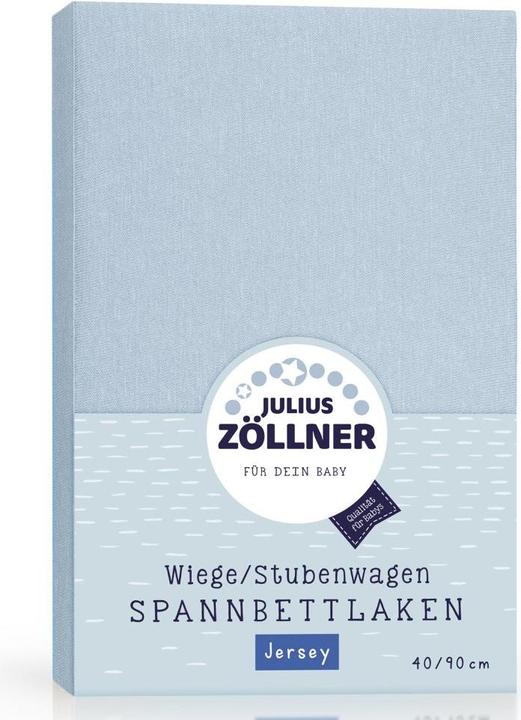 Productafbeelding Julius Zöllner Jersey hoeslaken voor wieg & wiegmatras 90x 40 cm, denim (40 x 90 cm)