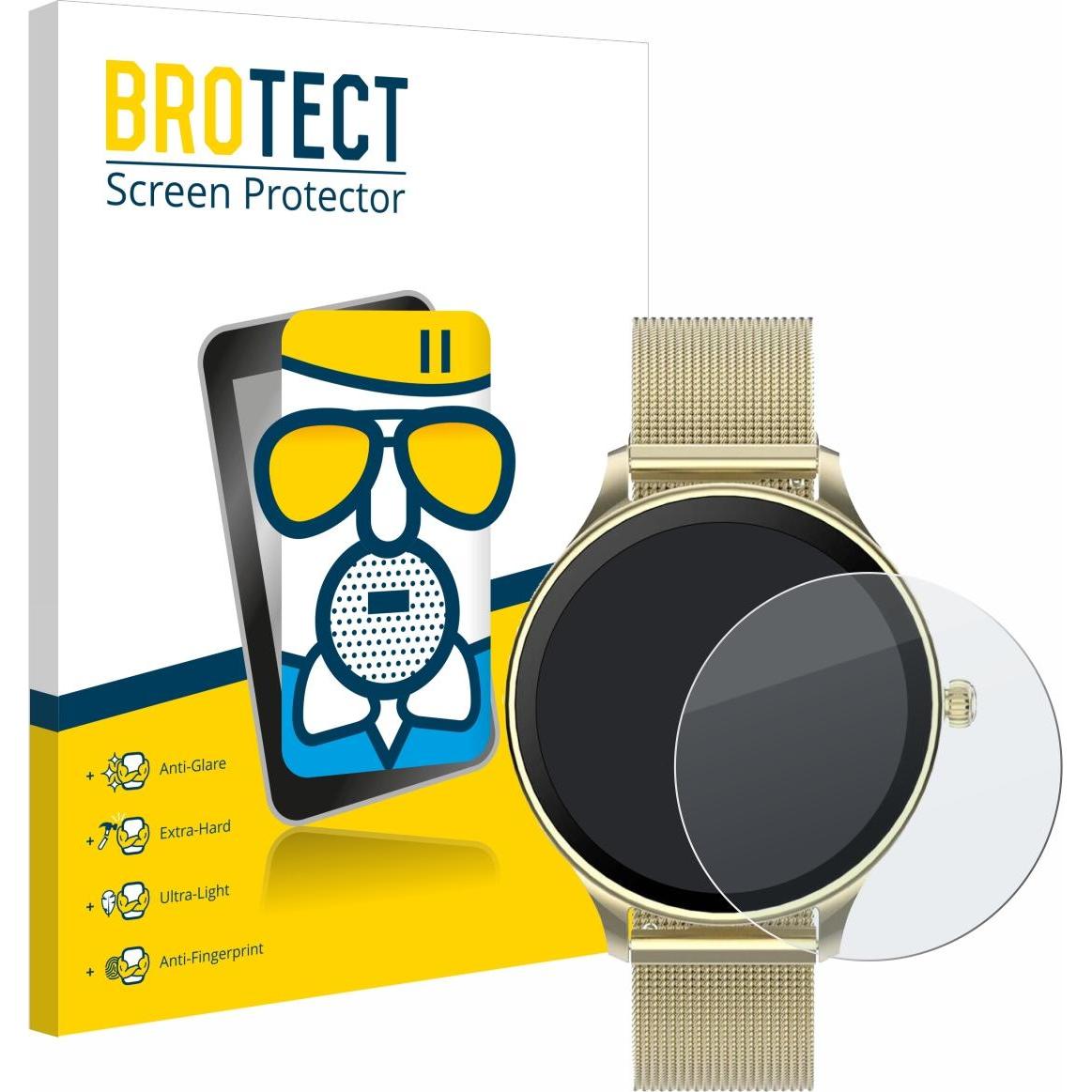 BROTECT Schutzglas Schutzfolie Displayschutz Display Schutz Glas Folie matt, Smartwatch Schutzfolie, Grau