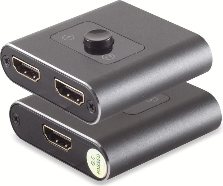 smart MULTIMEDIA HDMI-Umschalter 2x1, bidirektional, Metall, 4K60Hz