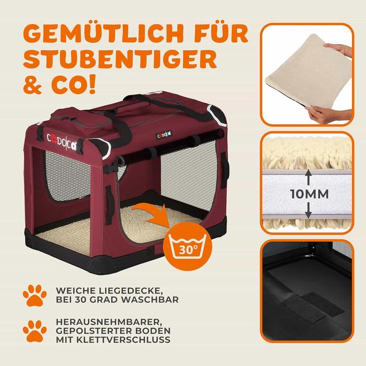 Produktbild Cadoca Faltbare Hundetransportbox XL für Auto und Reisen (Hund, Faltbar, Waschbar)