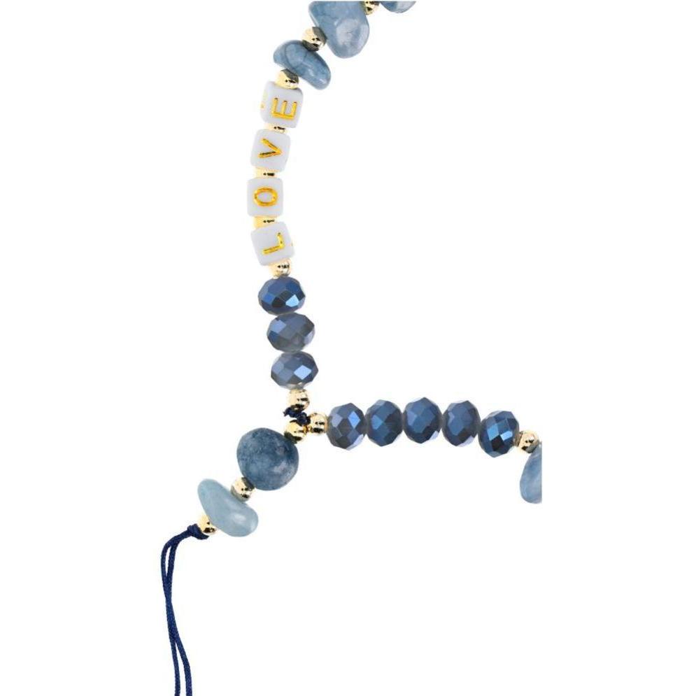 OEM Zawieszka LOVE do telefonu / długość sznura 44cm (22cm w pętli) / na rękę - niebieski, Accessori per cellulare