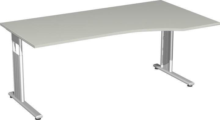 Produktbild Geramöbel PC-Schreibtisch r Lichtgr 1800x800-1000x680 grau (180 x 80 x 82 cm)