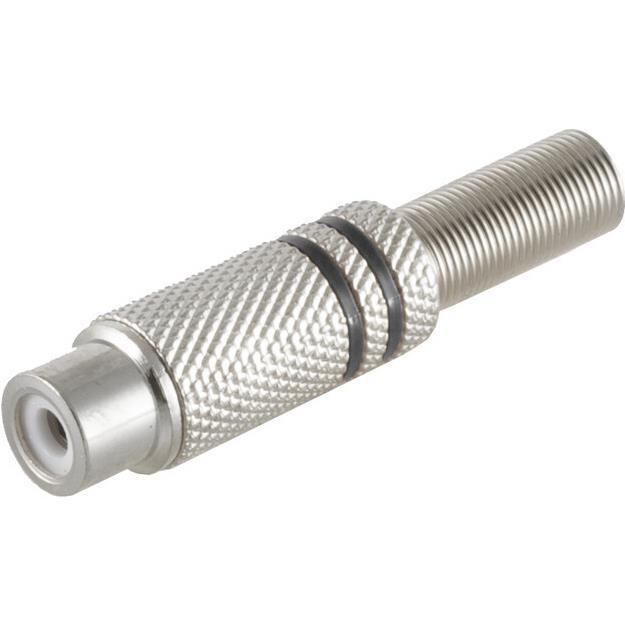 Shiverpeaks BASIC-S Cinchkupplung, Metall, schwarz zum selber löten, im Polybeutel mit Eurolochung, Audio Kabel