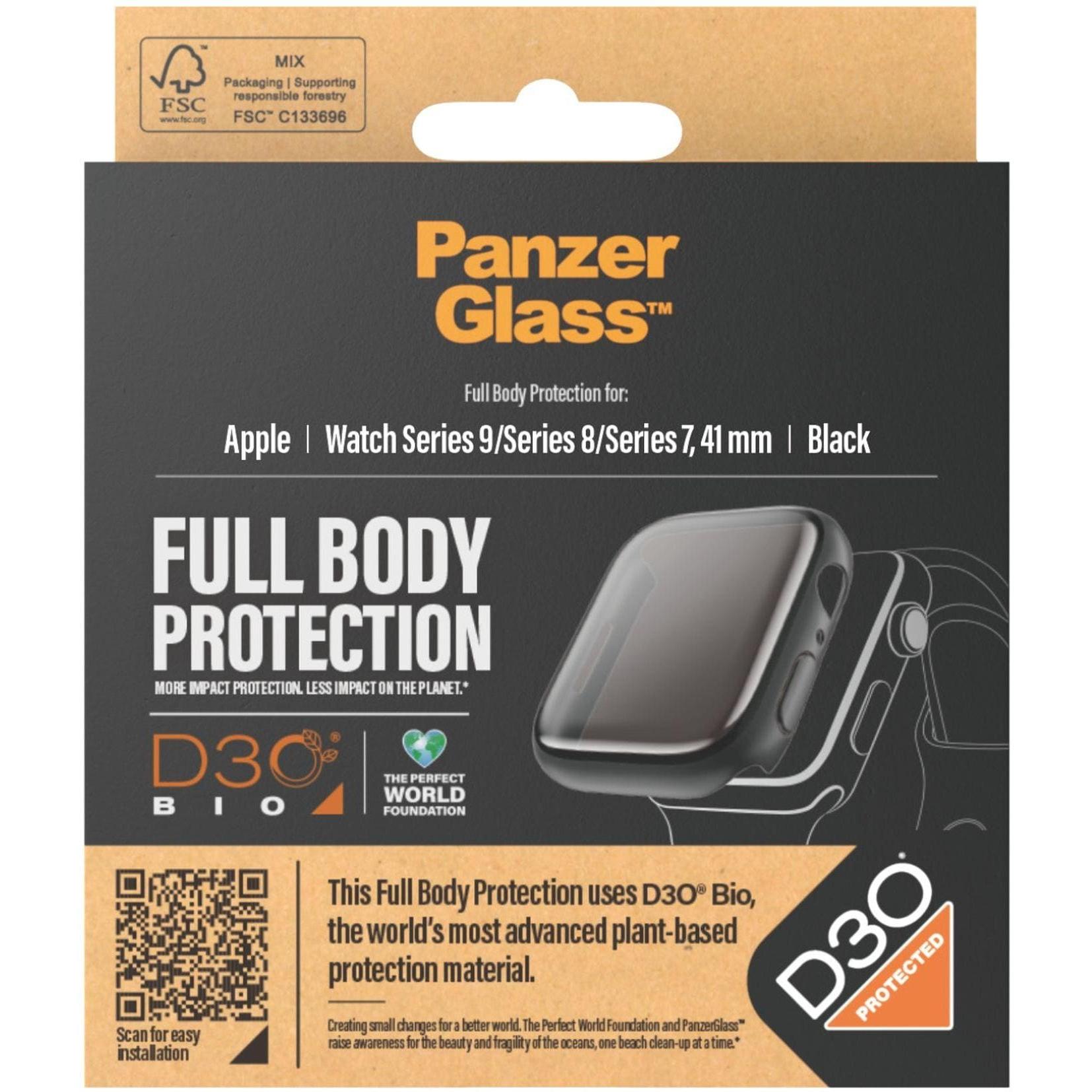 Thumbnail - PanzerGlass Screen Protector Full Body Apple Watch 2023 41mm with D3O black, Smartwatch Schutzfolie, Transparent