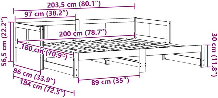 Image du produit vidaXL Tag-Bett (180 x 200 cm)