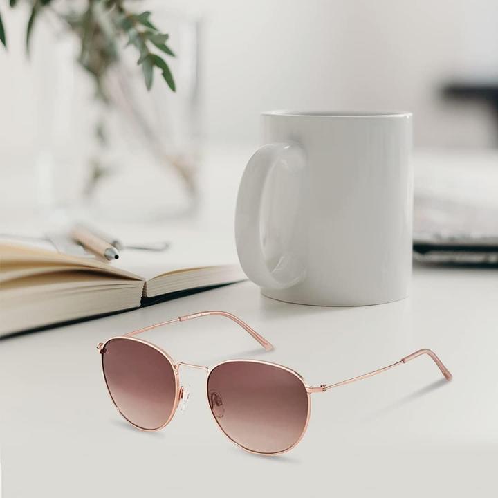 Actual product image Rodenstock Retro Classic Round Unisex Sunglasses with Stainless Steel Frame