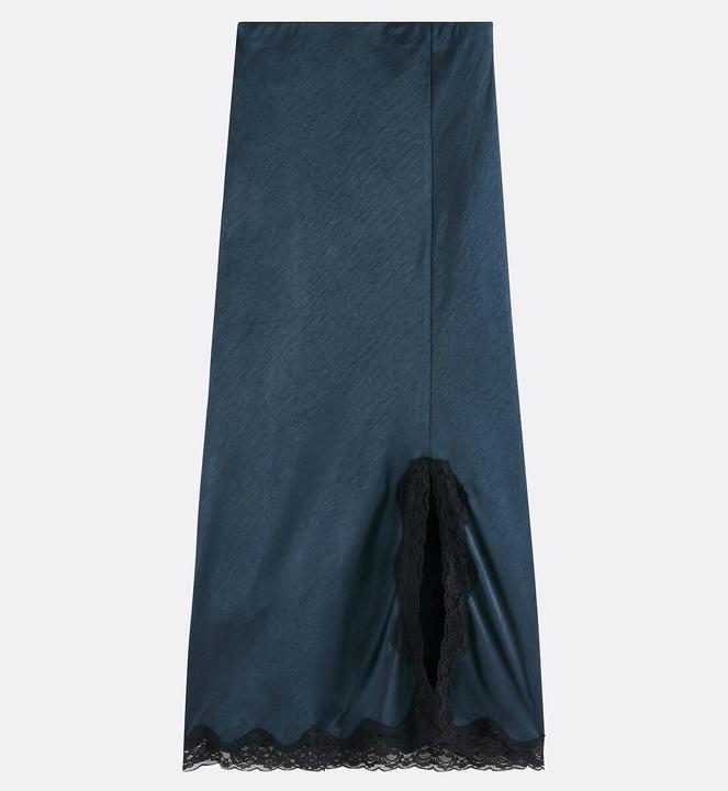 Actual product image La Redoute Collections Gerade geschnittener Rock aus Satin mit Spitzendetail (44)