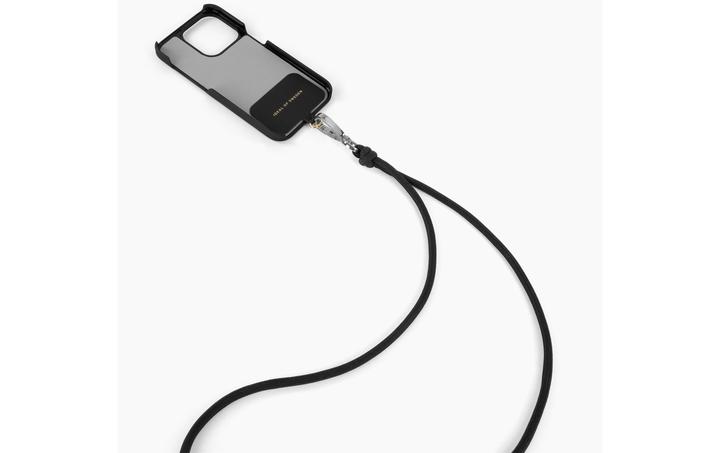 Actual product image iDeal Of Sweden for all cases with central charging connector Cord Phone Strap Coal Black