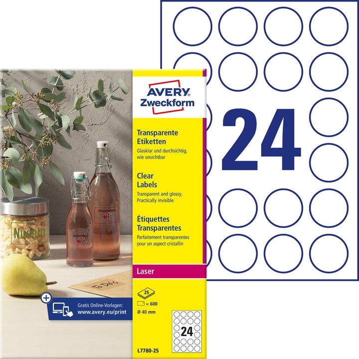 Actual product image Avery Crystal clear labels