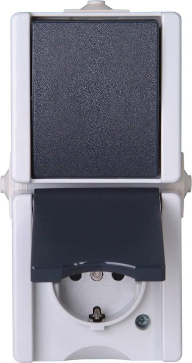 Actual product image Kopp proAQA Surface-mounted damp-proof switch Outlet/changeover switch Socket combination vertical