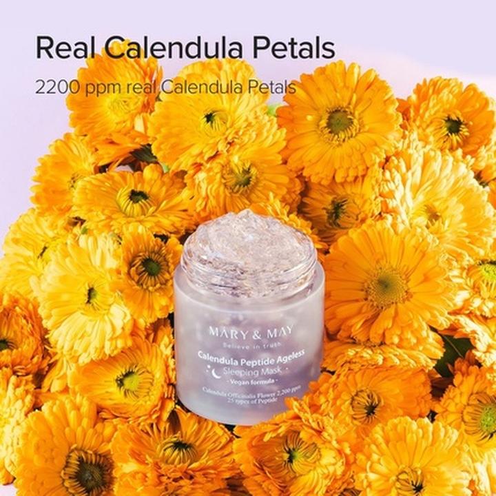 Produktbild Mary&May Vegan Calendula Peptide Ageless Sleeping Mask 110g Deep Hydration with Calendula Petals and 25 Types
