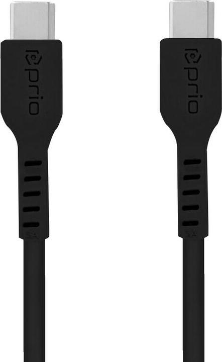 Produktbild prio High-Speed Charge & Sync USB C auf USB C Kabel 5A 0,6m schwarz (0.60 m)