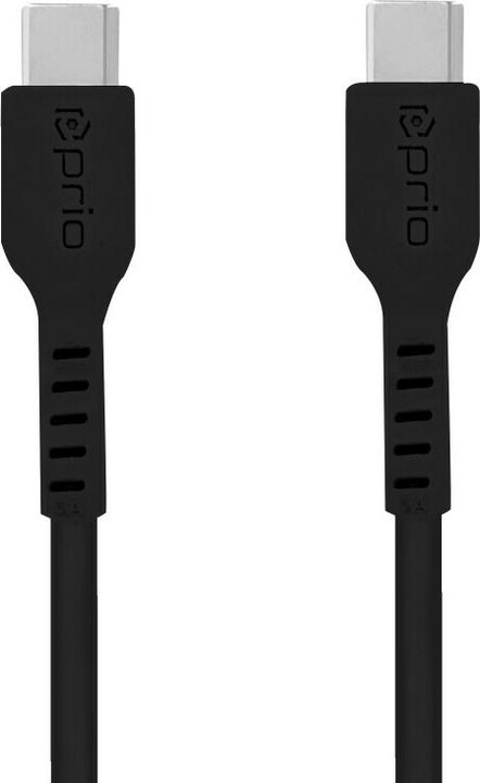 Produktbild prio High-Speed Charge & Sync USB C auf USB C Kabel 5A 0,6m schwarz (0.60 m)