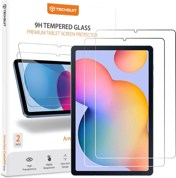 Techsuit - ArmorGlass CrystalHD (2 pack) - Samsung Galaxy Tab S6 Lite 10.4 P610/P615 - Clear (2 Stk., Galaxy Tab S6 Lite, Samsung Galaxy Tab S6 Lite (2022), Samsung Galaxy Tab S6 Lite (2024))