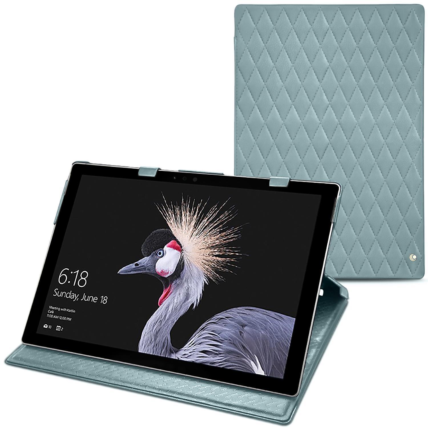 Noreve Lederschutzhülle vertikal (Surface Pro (2017)), Tablet Hülle, Blau