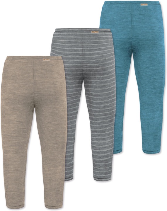 Immagine prodotto Normani Confezione da 3 pantaloni baby merino con piedini - 9543 (74)