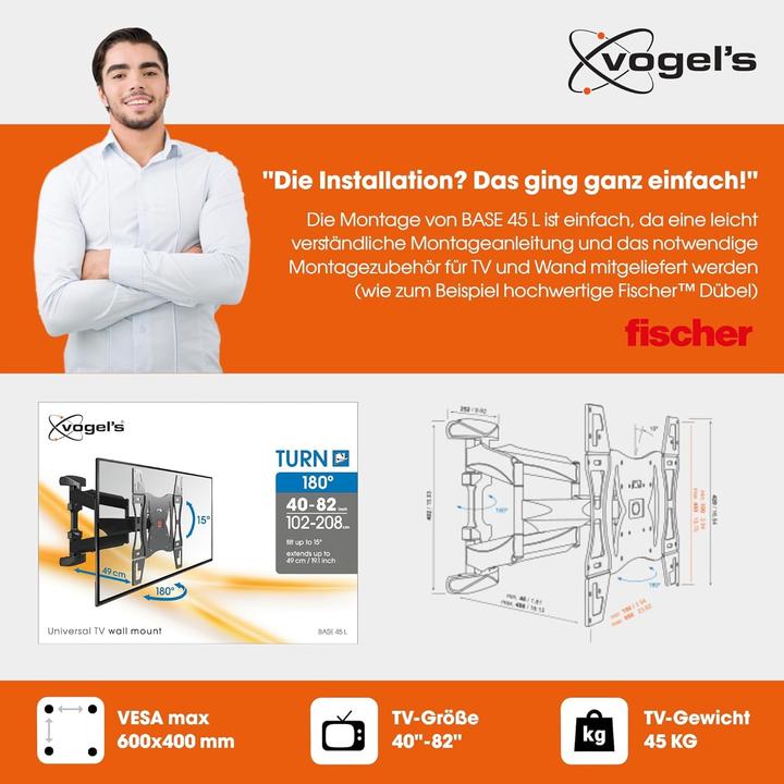 Image du produit Vogels Base 45 L (Mur, 65", 45 kg)