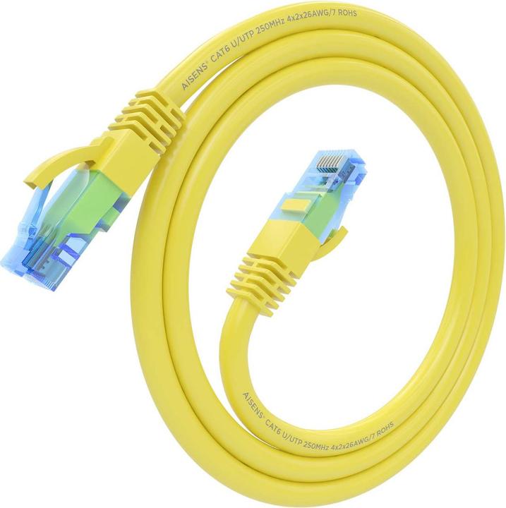 Produktbild Aisens CABLE RED LATIGUILLO RJ45 CAT.6 UTP AWG26 CCA AMARILLO 0.5M (U/UTP, CAT6, 0.50 m)