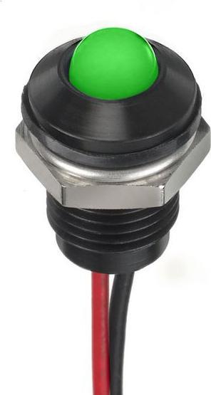 Produktbild RS PRO 8mm prom IP67 sealed black LED, grn 20mA