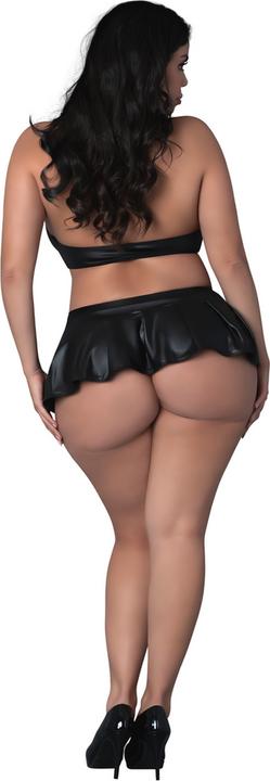Actual product image Male Power Seraphina - Halter Vest with Skirt and G-String - 2X - Black (XXS)