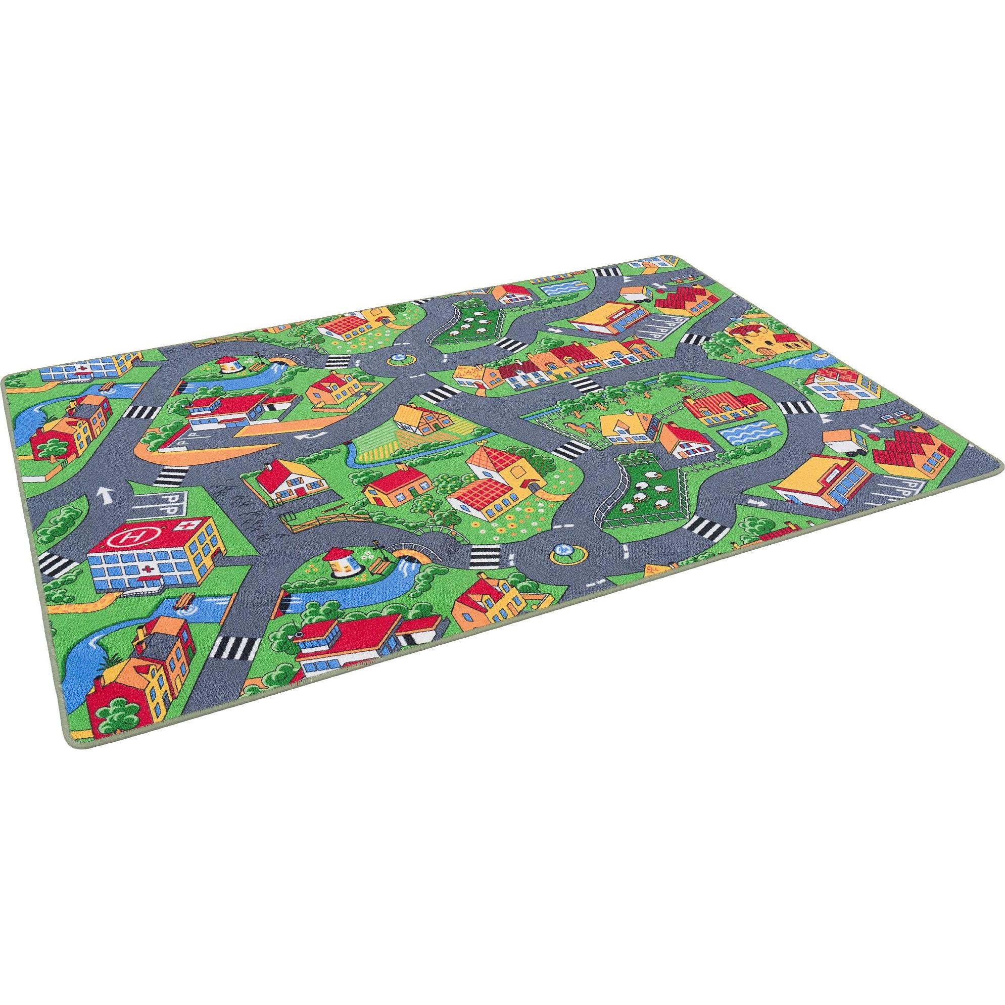 Pergamon, Spielteppich + Spielmatte, Strassenteppich Beidseitig Strassenlandschaften (80 x 200 cm)