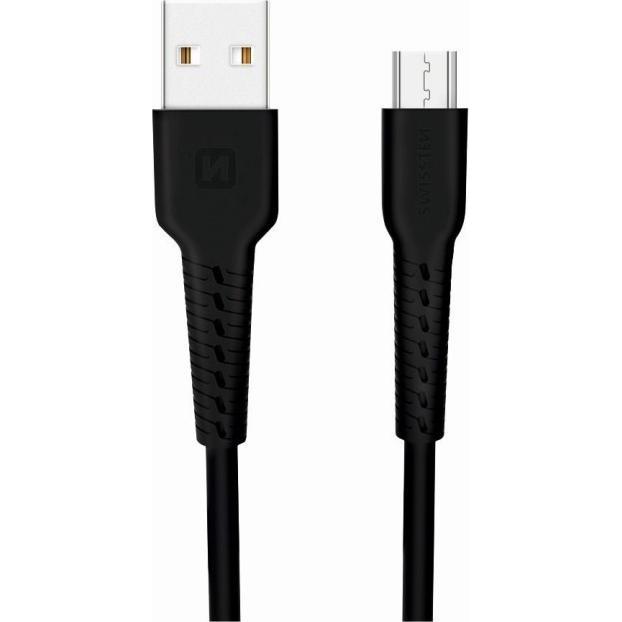 Thumbnail - Swissten USB Auf Micro USB 1.0m Schwarzes Datenkabel (1 m, USB 1.0), USB Kabel