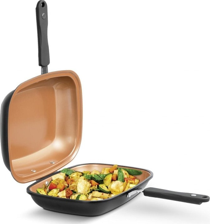 Productafbeelding MediaShop Livington Zwart Doubletta (Grillpan, Steelpan, Aluminium, Roestvrij staal)