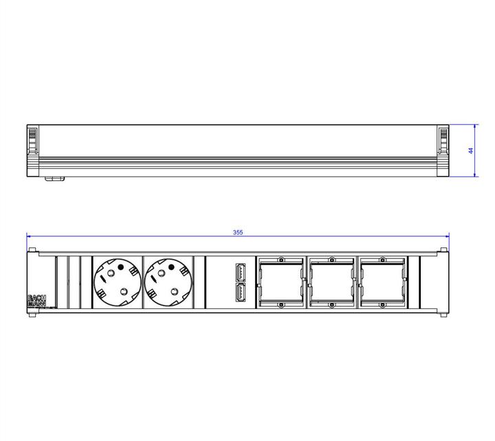 Image du produit Bachmann CONI 2xSchuko, 1xUSB & 3xEmpty (5x, CEE 7/3)