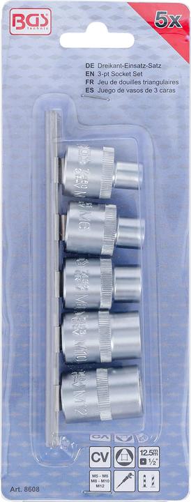 Image du produit BGS Dreikant-Einsatz-Satz (10 mm, 12 mm, 5 mm, 6 mm, 8 mm)