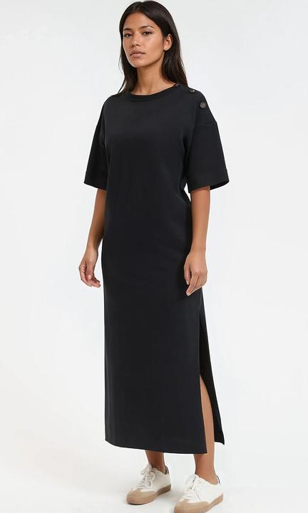 Image du produit La Redoute Collections Longue robe en jersey avec patte de boutonnage sur l'épaule (S)